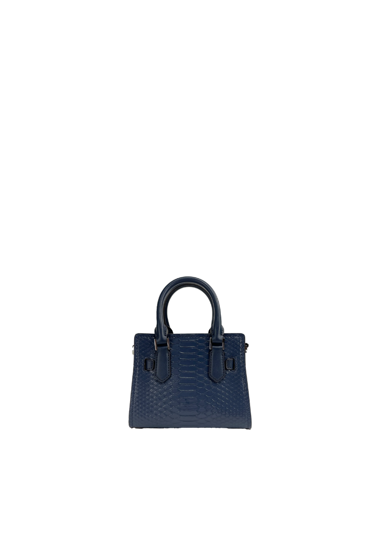 Michael Kors Hamilton XS Snake Satchel Bag In Navy 35R4SH5C0G