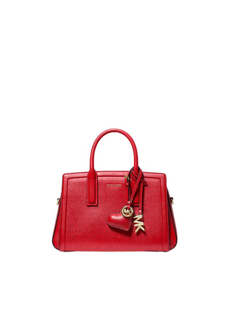( PREORDER ) Michael Kors Puffy Heart Leather Charm In Crimson 32F5GD0K3L