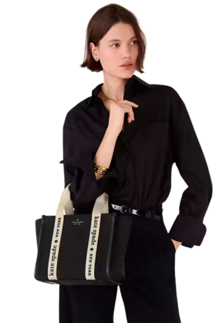 ( PREORDER ) Kate Spade Kip Canvas Mini Tote Bag In Black KG767