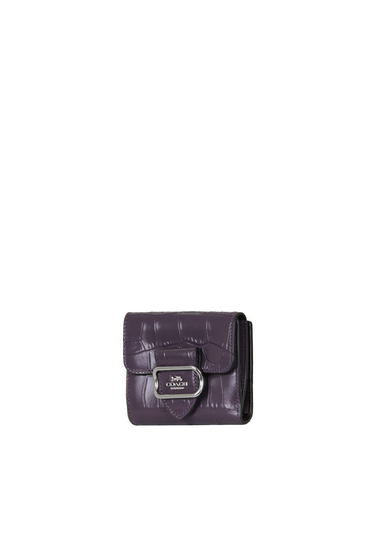 Coach Small Morgan Wallet Embossed Leather In Amethyst CM263