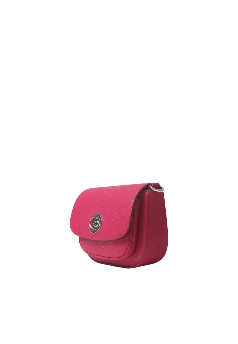 Marc Jacobs Turnlock Logo Mini Crossbody Bag In Lipstick Pink 4R3HMS002H02