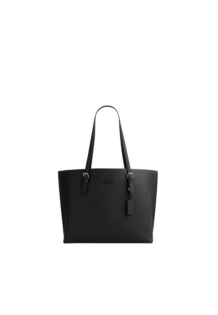 ( PREORDER ) Coach Mollie Tote Bag In Silver Black CV968