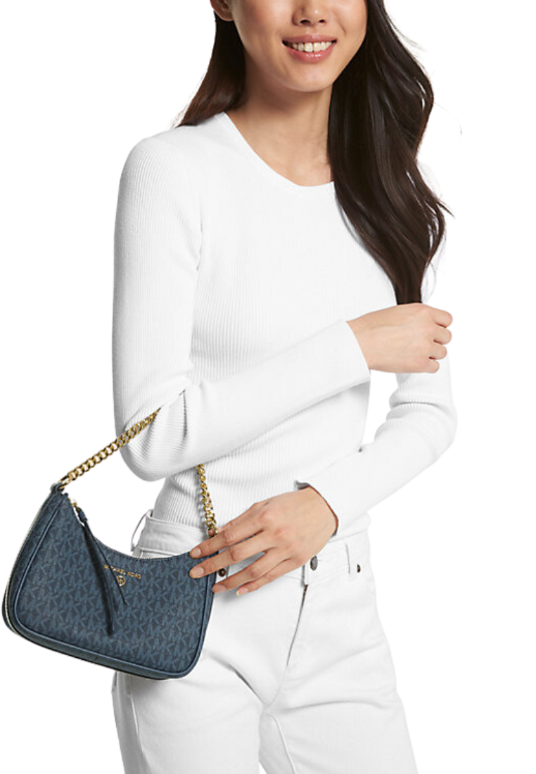 Michael Kors Jet Set Charm Small Logo Pochette Shoulder Bag In Admiral 32H1GT9C1V