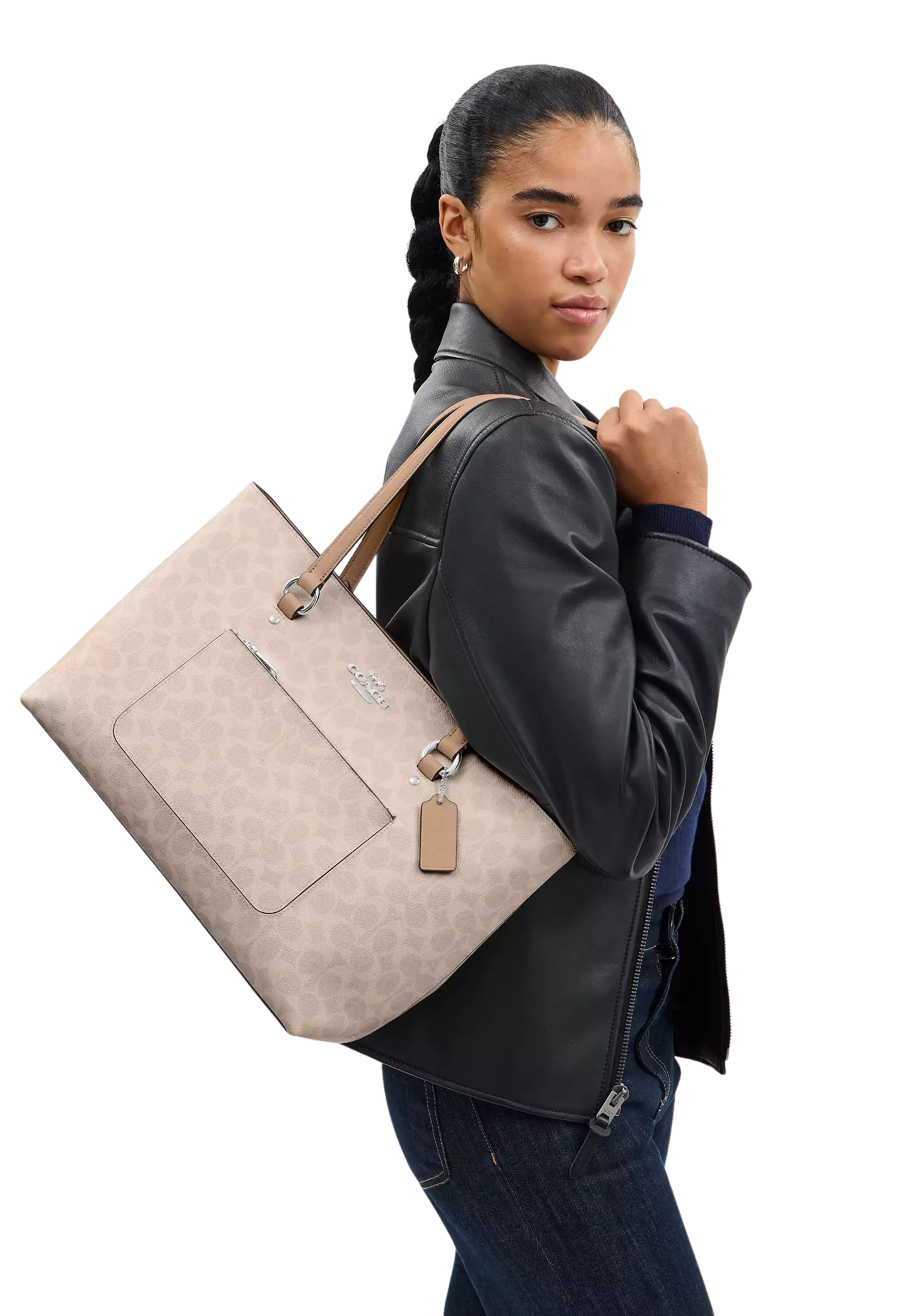Coach Station Tote Bag In Signature Canvas In Sand Taupe CCD69
