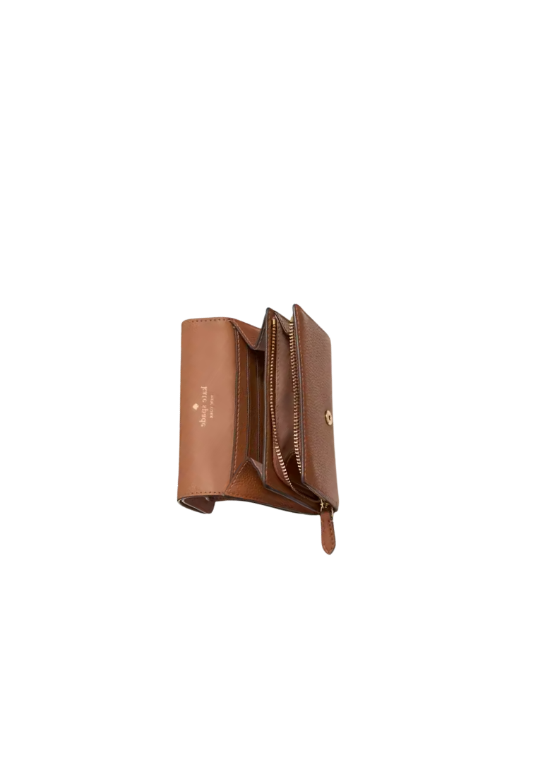 ( AS IS ) Kate Spade Kayla Small L-Zip Wallet In Warm Ginger KK056
