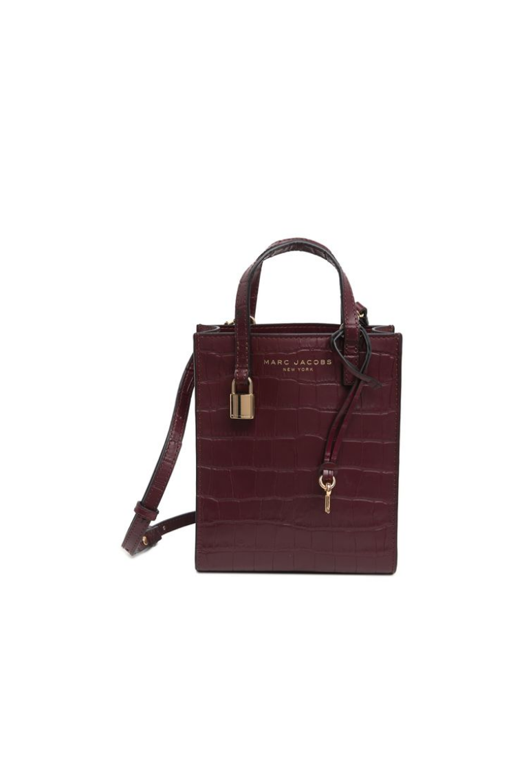 Marc Jacobs Micro Croc Tote Bag Embossed Leather In Syrah H017L01RE22