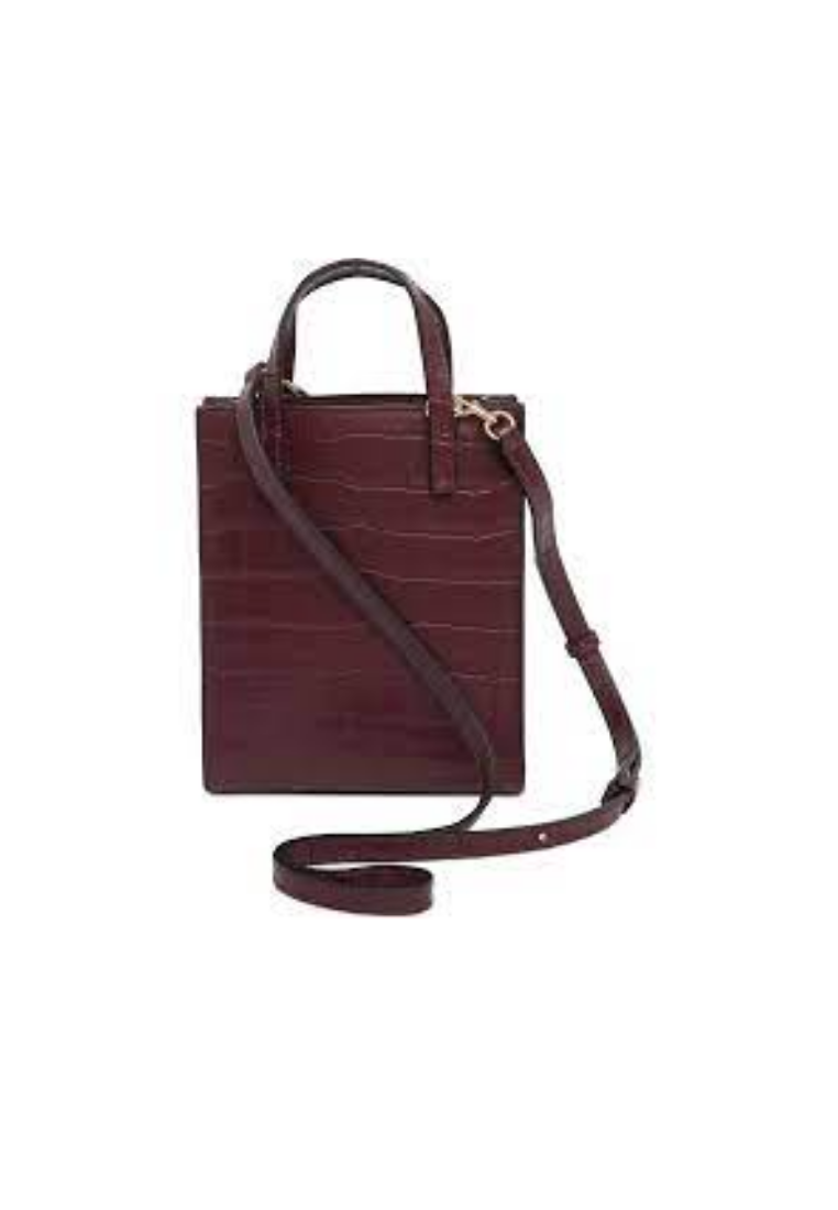 Marc Jacobs Micro Croc Tote Bag Embossed Leather In Syrah H017L01RE22
