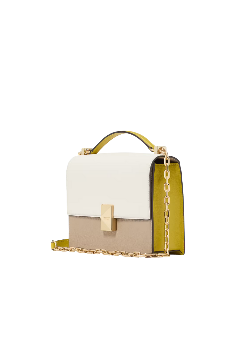 ( PREORDER ) Kate Spade Deco Color-blocked Chain Shoulder Bag In Tigers Eye Multi KK577
