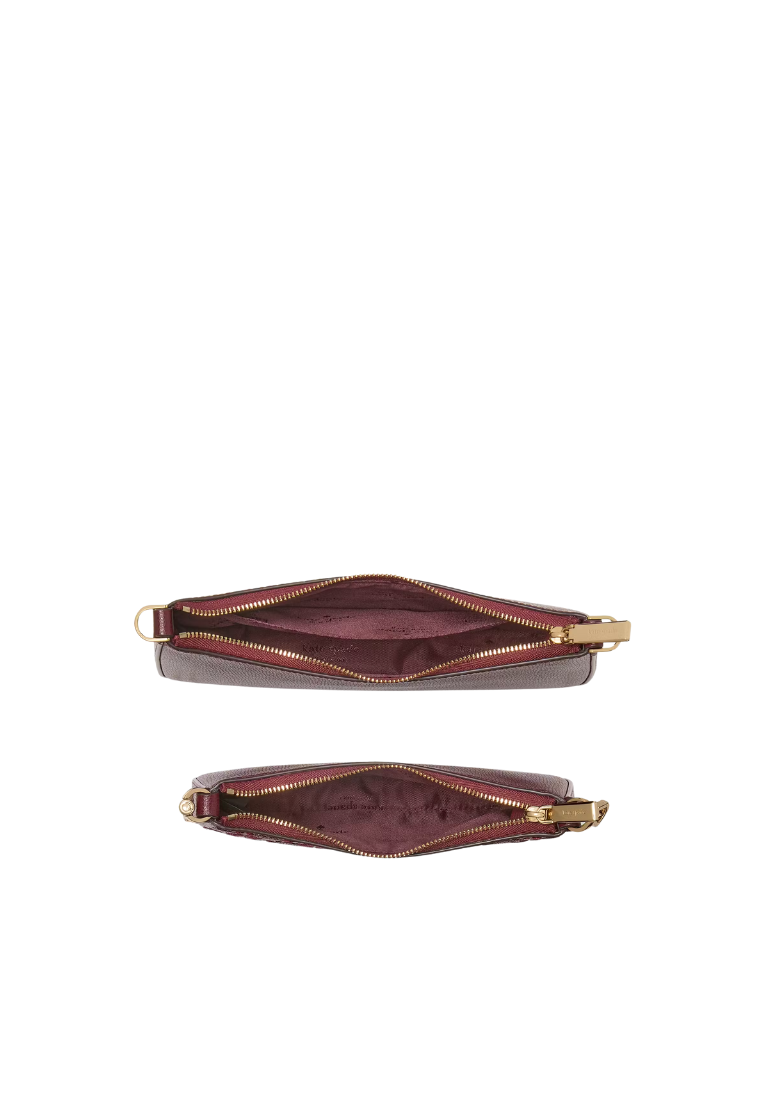 ( PREORDER ) Kate Spade Duet Spade Flower Embroidered Small Crossbody Bag In Dark Merlot KL832