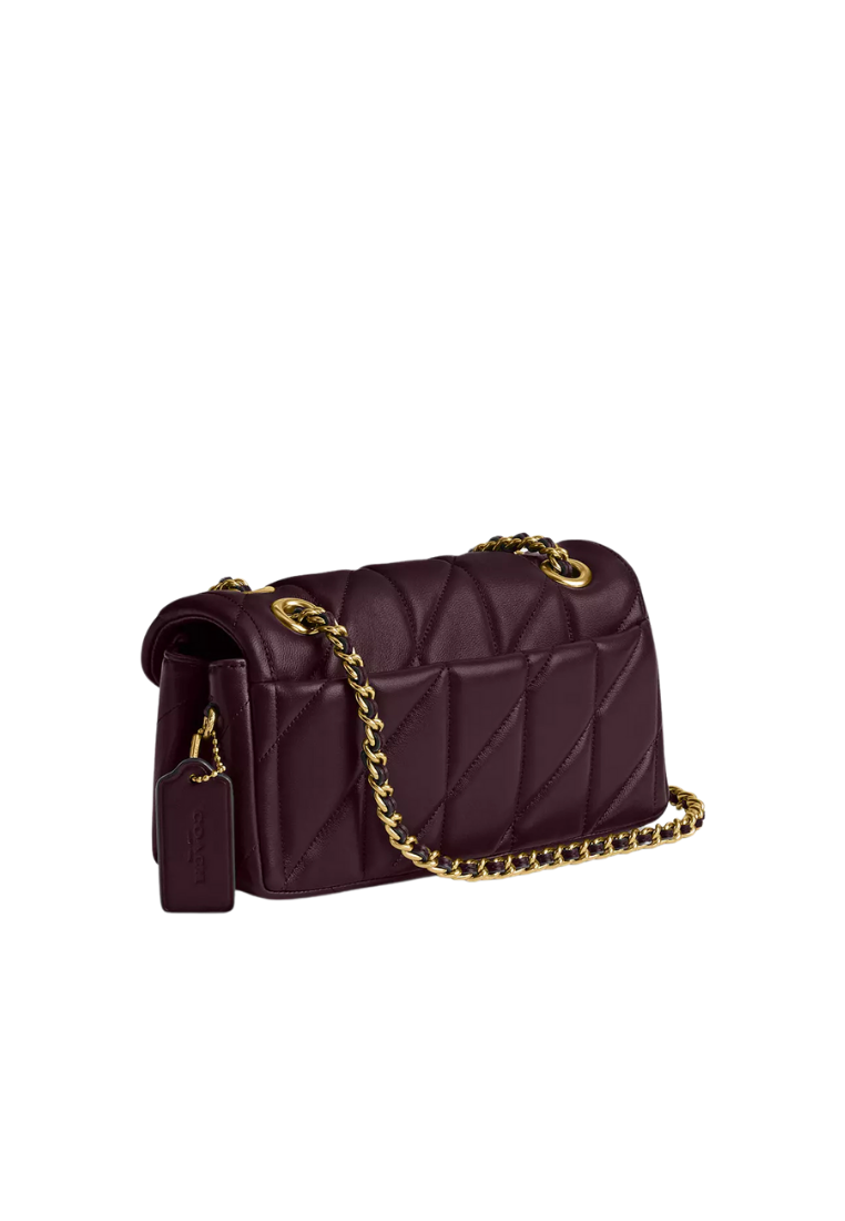 ( PREORDER ) Coach Tabby 20 With Pillow Quilting Shoulder Bag In Black Currant CP149