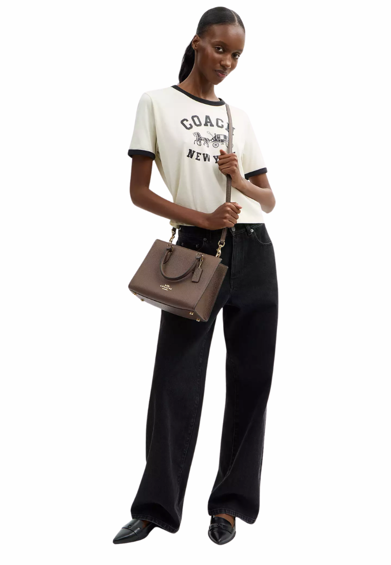 ( PREORDER ) Coach Maggie Small Tote Bag In Dark Stone CY668