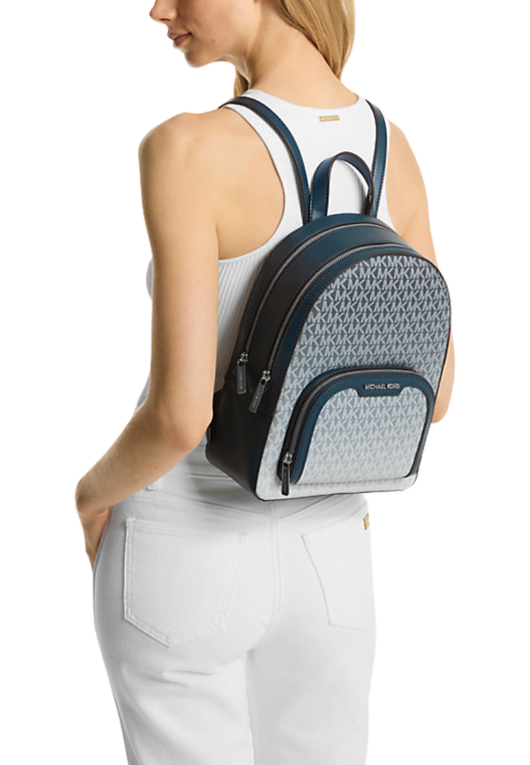 Michael Kors Jaycee Medium Ombre Signature Logo Backpack In Navy Bleu Marine 35R5S8TB8V