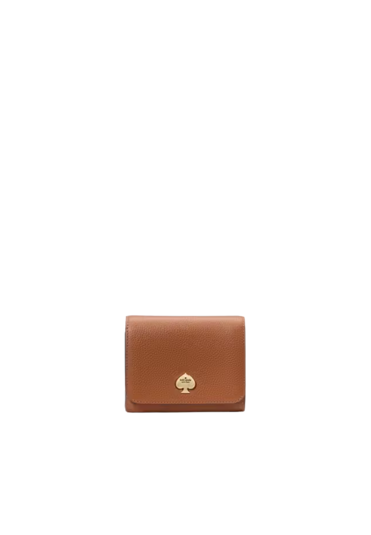 ( AS IS ) Kate Spade Kayla Small L-Zip Wallet In Warm Ginger KK056