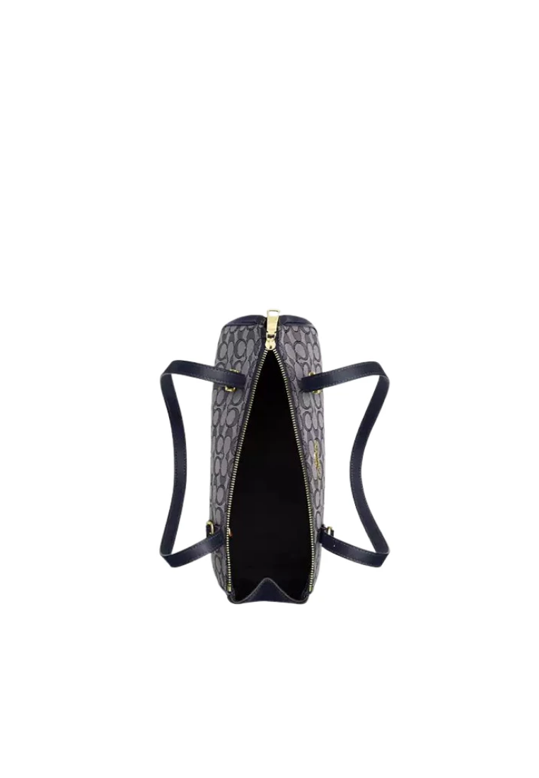 ( PREORDER ) Coach Asher In Signature Jacquard Shoulder Bag In Midnight Navy CBJ03