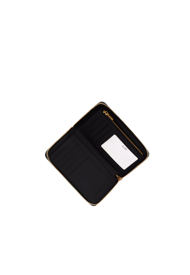 Coach Medium ID C4124 Zip Wallet In Black