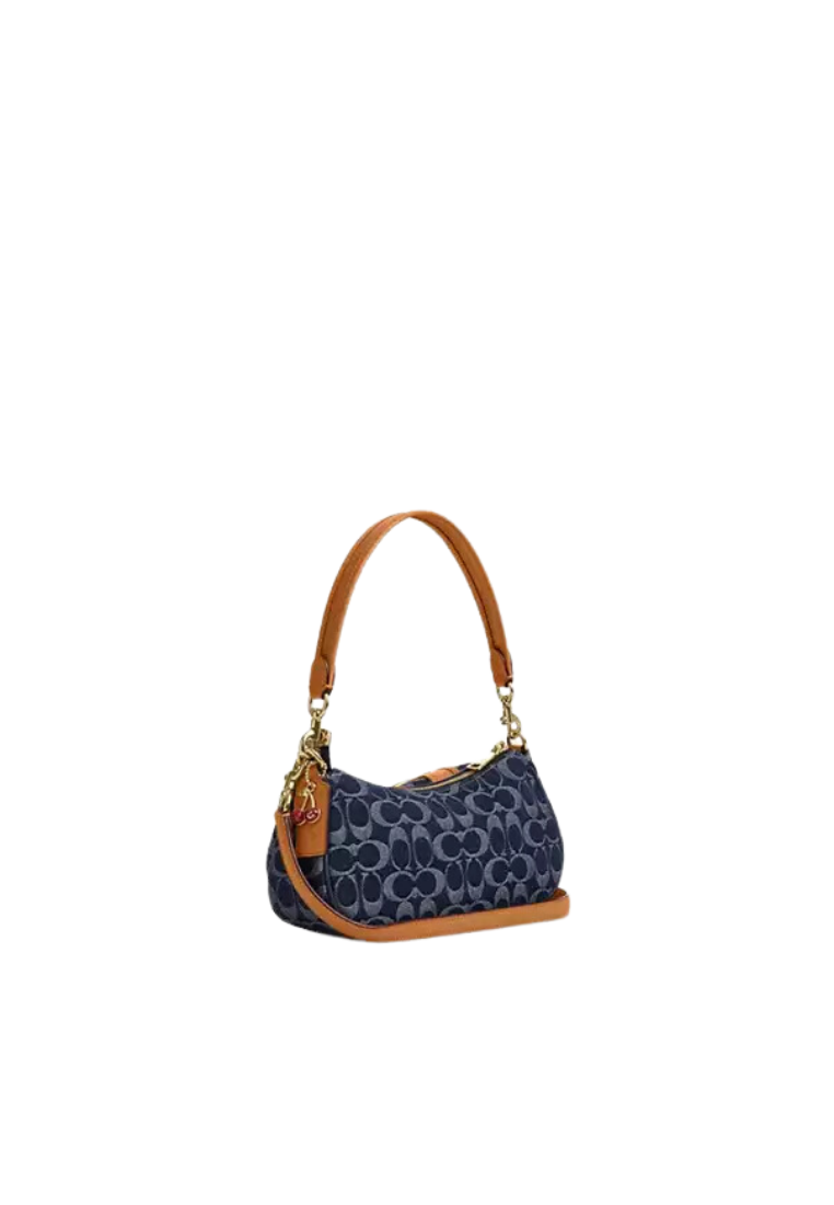 ( PREORDER ) Coach Ashton Shoulder Bag In Denim Gold Natural CY700