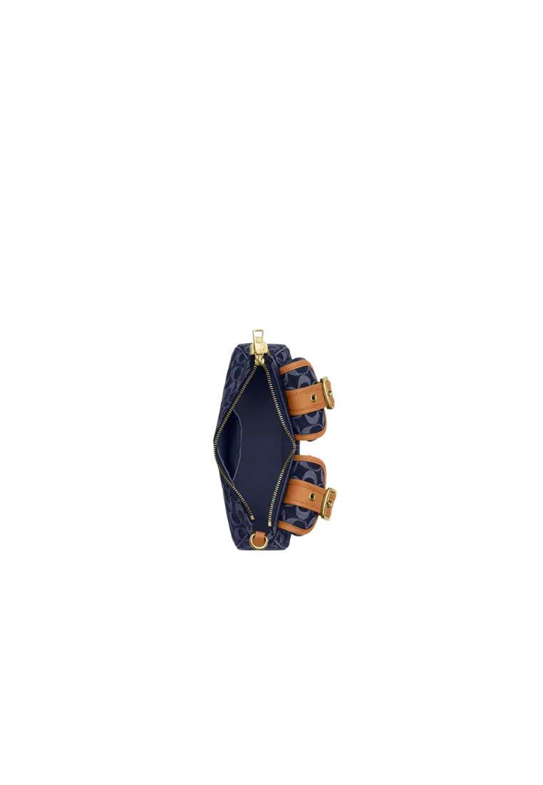 ( PREORDER ) Coach Ashton Shoulder Bag In Denim Gold Natural CY700