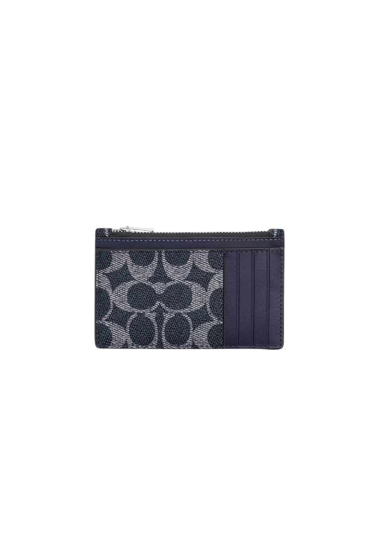 ( PREORDER ) Coach Zip Wallet In Denim Chalk CV764