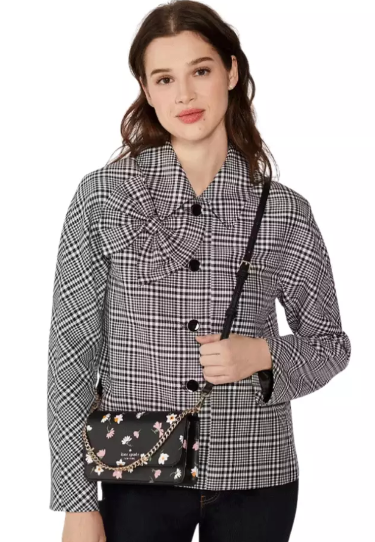 Kate Spade Madison Small Flap Crossbody Bag In Black Multi KF477
