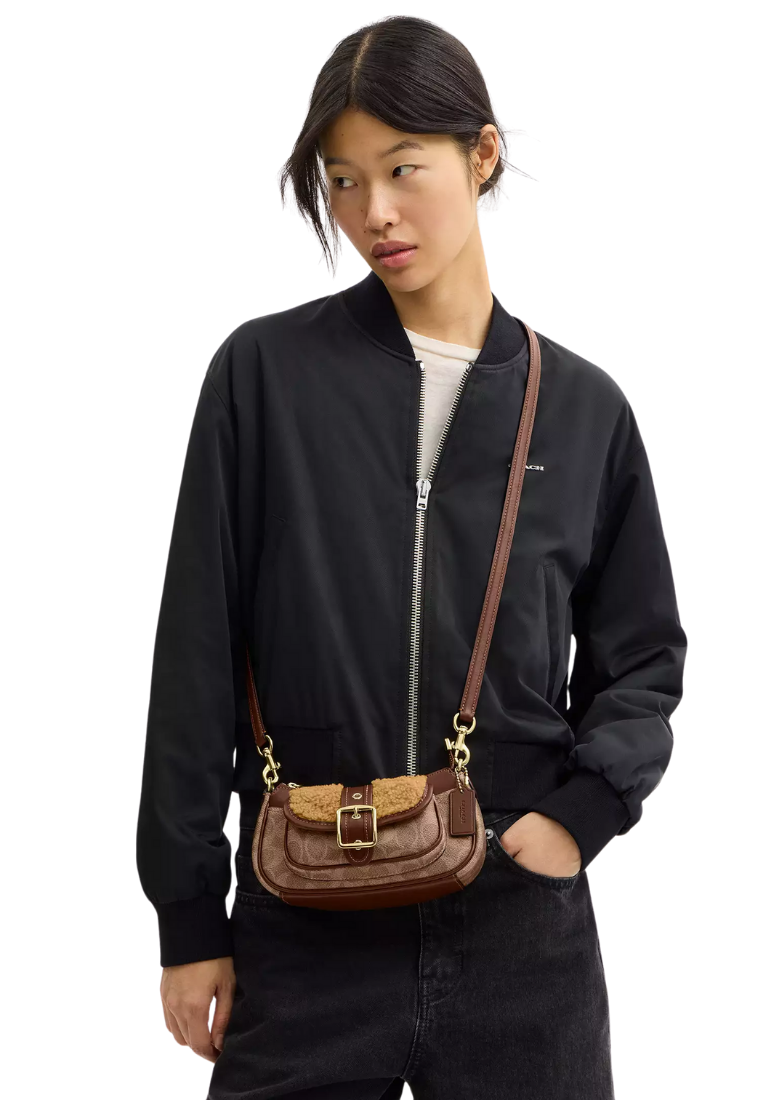 ( PREORDER ) Coach Ashton Mini In Signature Canvas Shoulder Bag In Vintage Brown CDB13