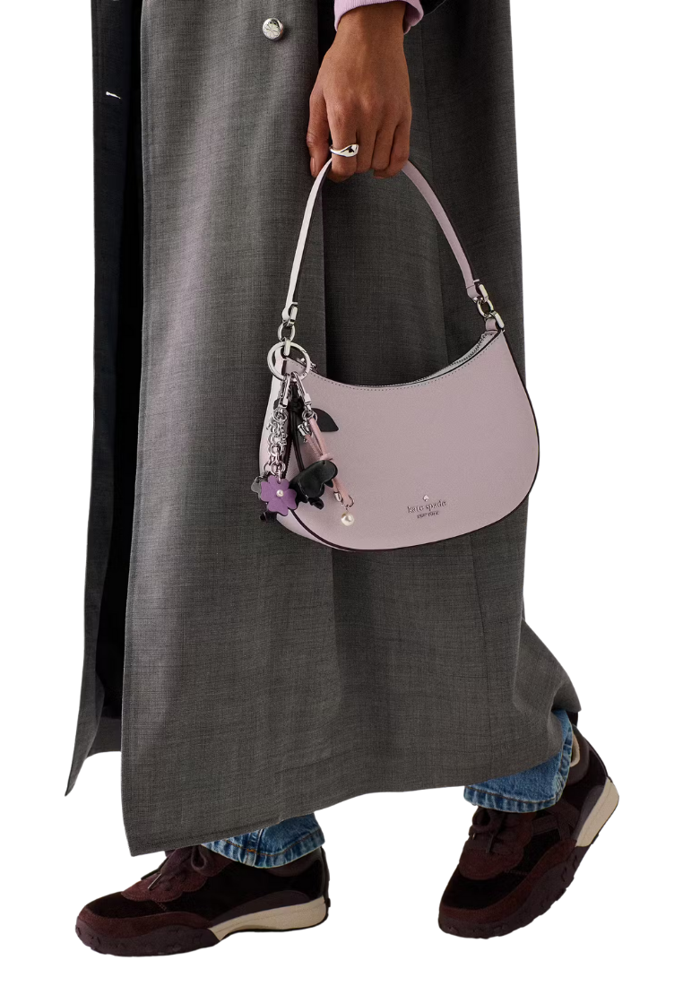 ( PREORDER ) Kate Spade 3D Flower Bag Charm In Black KM722