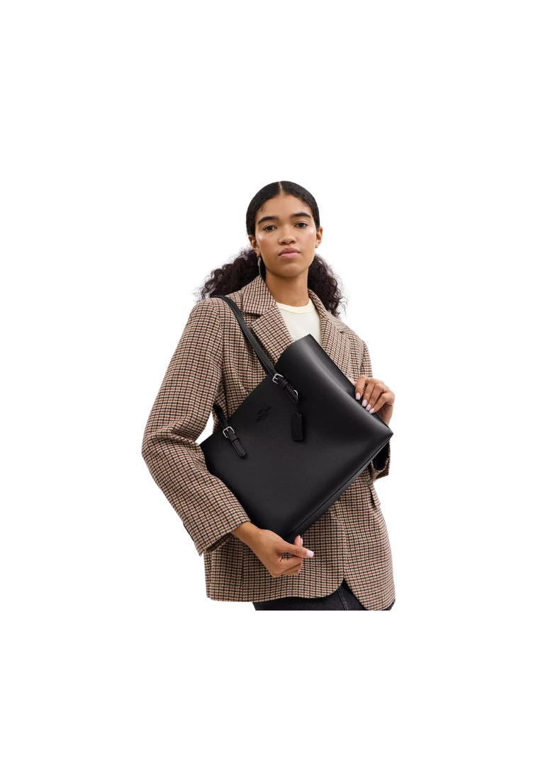 ( PREORDER ) Coach Mollie Tote Bag In Silver Black CV968