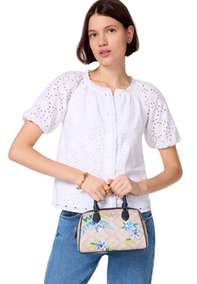 ( PREORDER ) Kate Spade Spade Flower Floral Small Carryall Bag In Blazer Blue Multi KL004