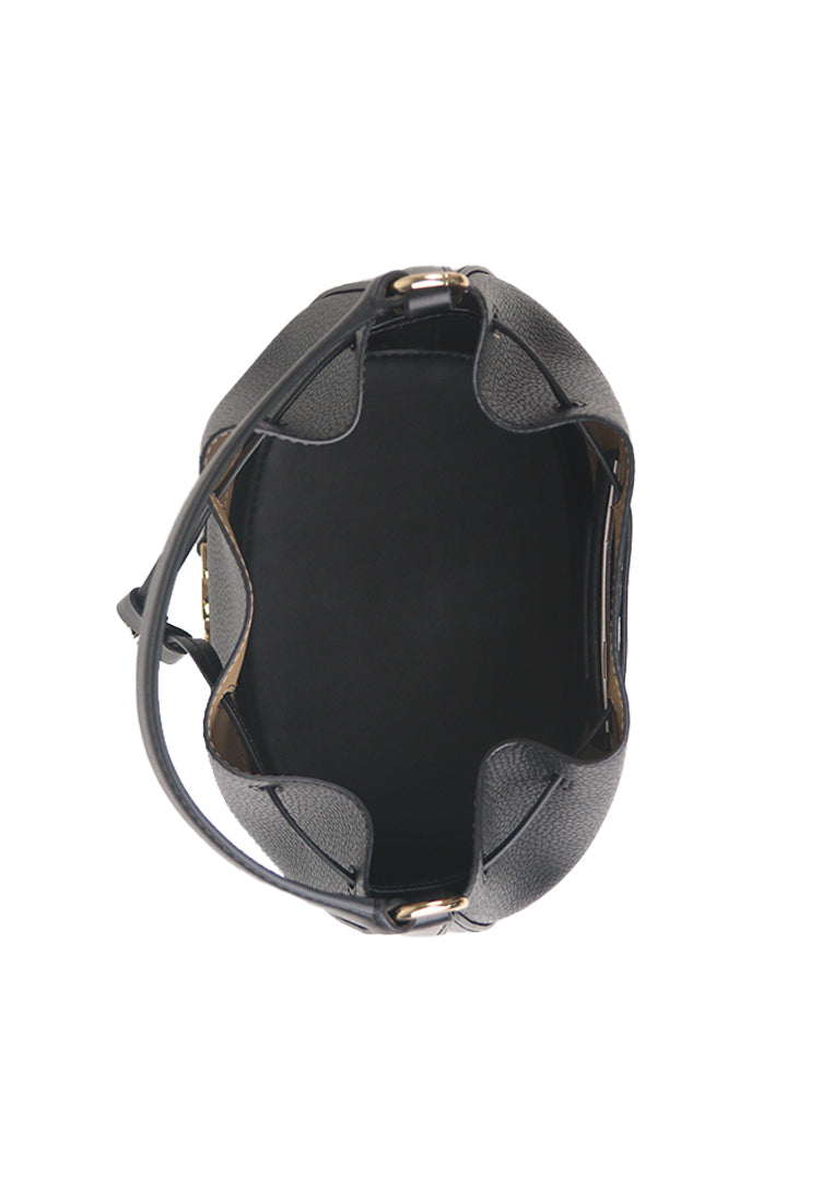 Michael Kors Reed Medium Leather Belted Bucket Bag In Black 35F4G6RM2T