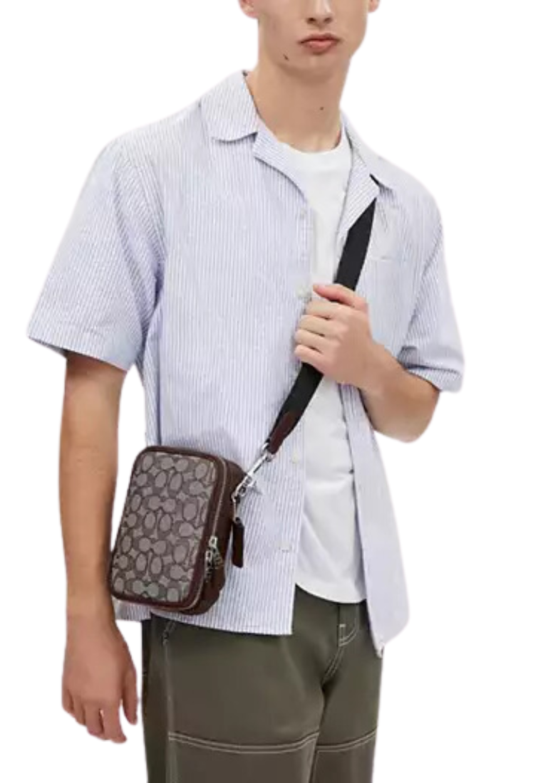 Coach Stanton Crossbody Bag In Signature Jacquard In Maple CH097