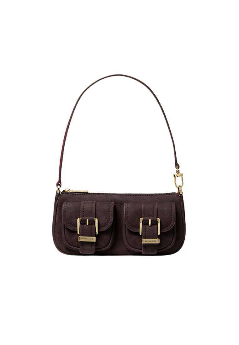 ( PREORDER ) Michael Kors Zoe Small Suede Convertible Pochette In Chocolate 32T5GZCU1L