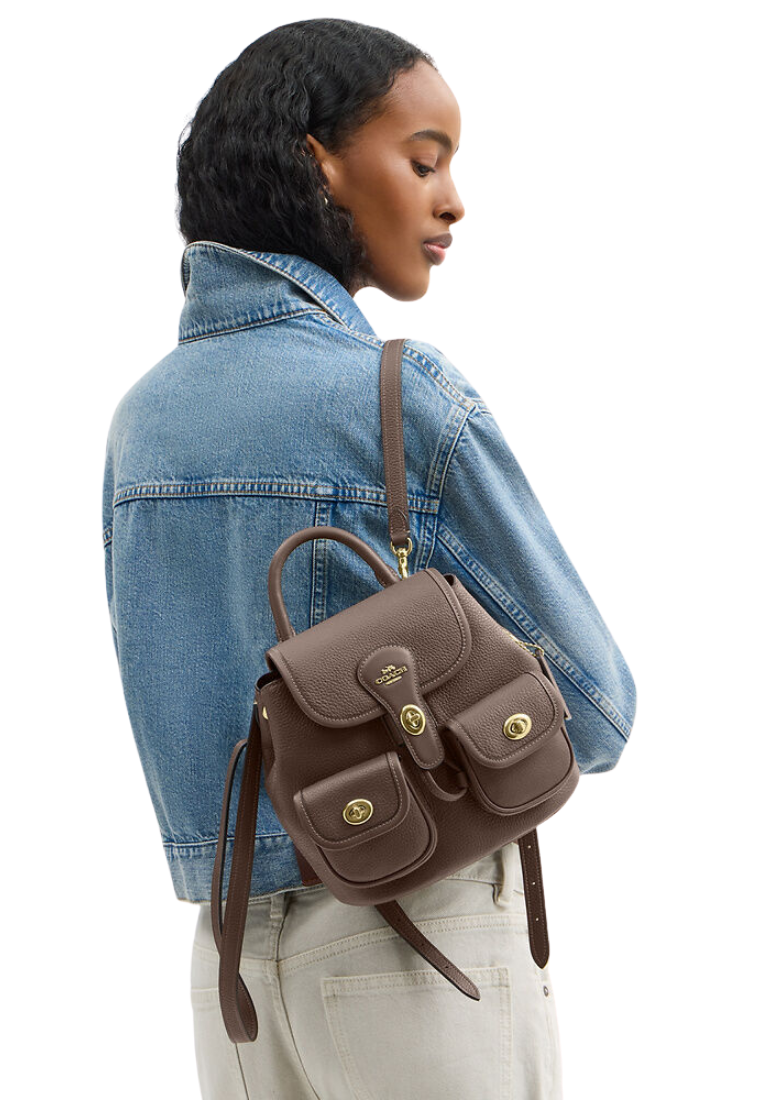 ( PREORDER ) Coach Hadley Backpack In Gold Dark Stone CBH09