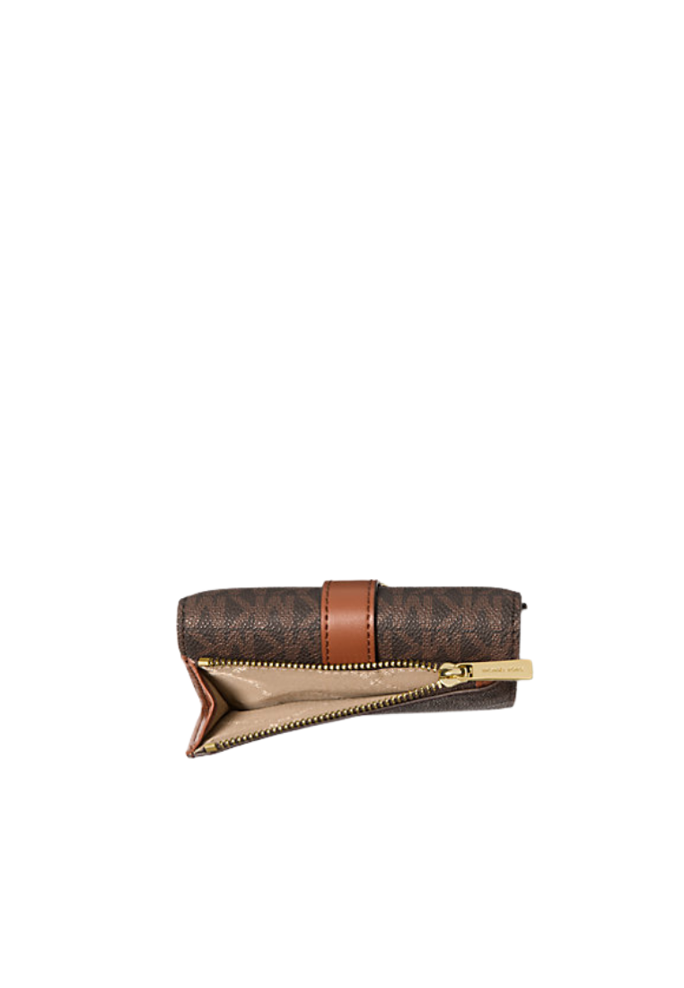 ( PREORDER ) Michael Kors Greenwich Medium Signature Logo Trifold Wallet In Brown 35S5GGRE6B