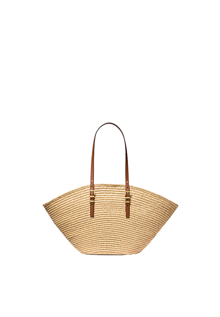 ( PREORDER ) Michael Kors Isa Tote Bag In Natural Luggage 30S5G9FT9W