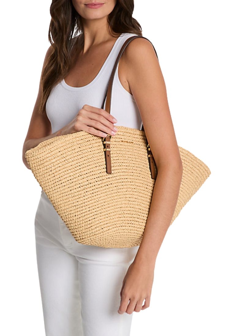 ( PREORDER ) Michael Kors Isa Tote Bag In Natural Luggage 30S5G9FT9W