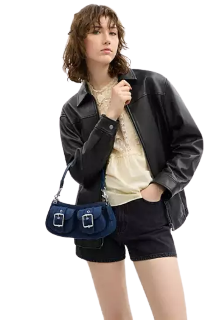 ( PREORDER ) Coach Ashton Shoulder Bag In Silver Indigo CAK44
