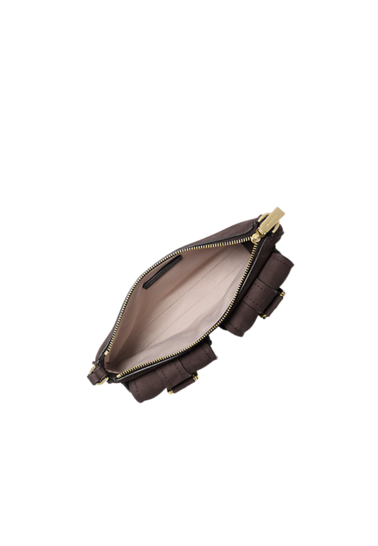 ( PREORDER ) Michael Kors Zoe Small Suede Convertible Pochette In Chocolate 32T5GZCU1L