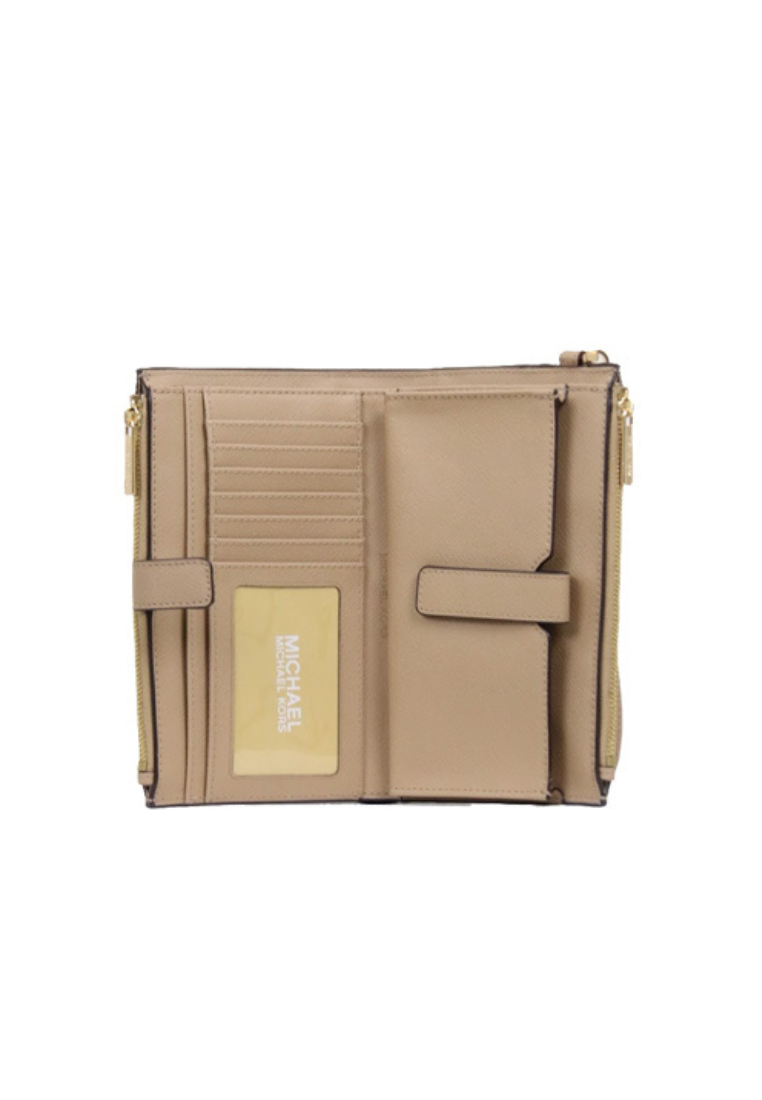 Michael Kors Jet Set Travel Large Double Zip Wristlet In Camel 35F8GTVW0L