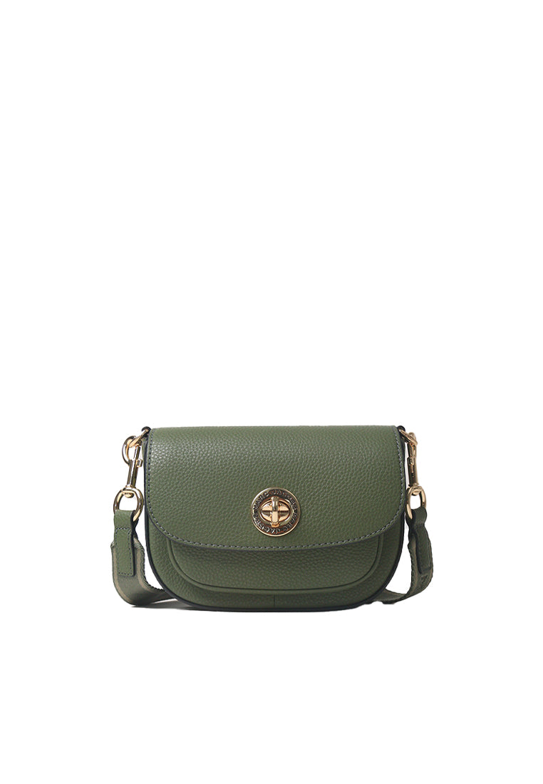 Marc Jacobs Turnlock Logo Mini Crossbody Bag In Bronze Green 4R3HMS002H02