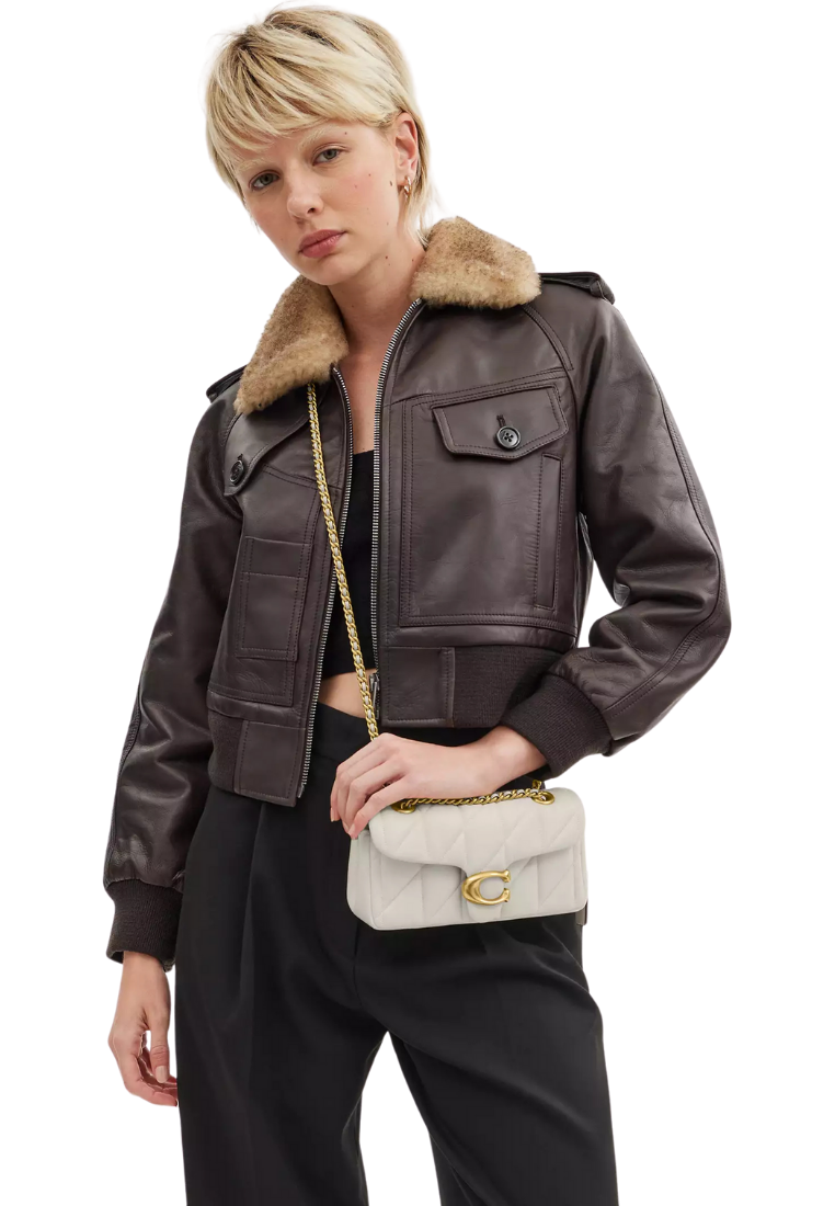 ( PREORDER ) Coach Tabby 20 With Pillow Quilting Shoulder Bag In Brass Chalk CP149