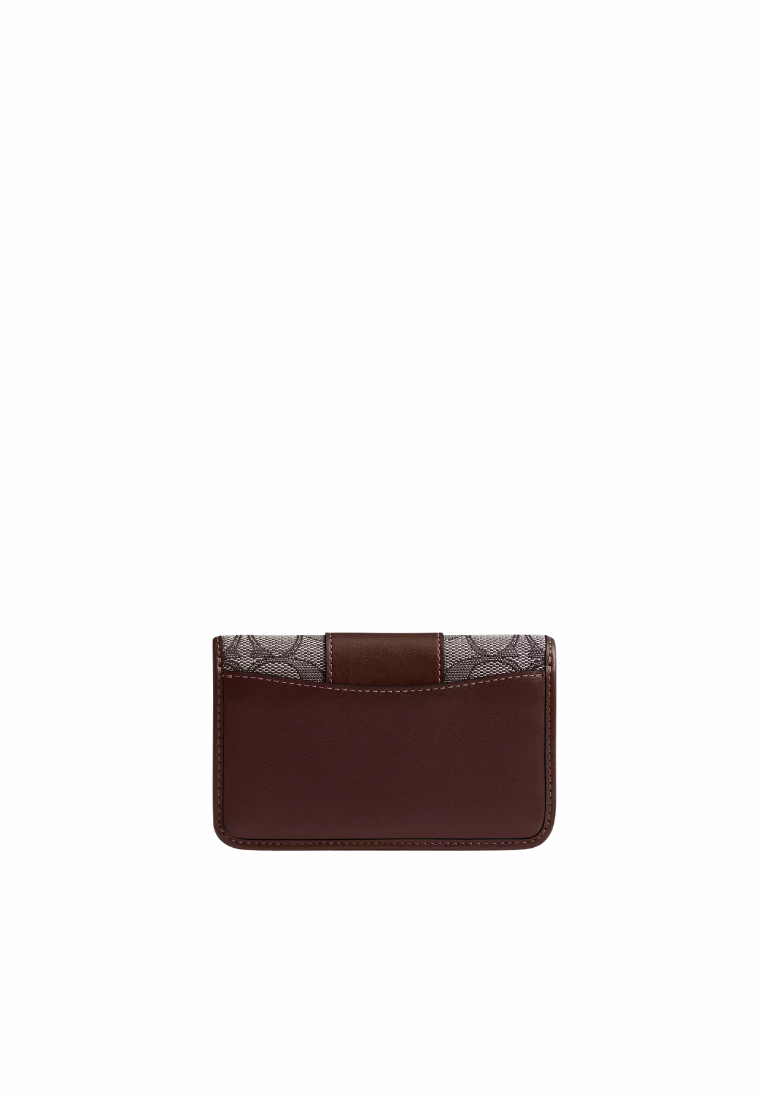 ( PREORDER ) Coach Essential Slim In Signature Jacquard Card Case In Oak Maple CCD18