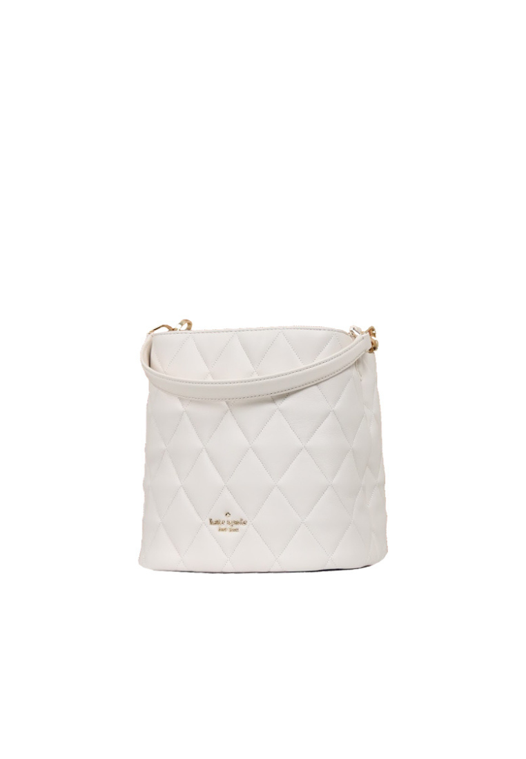 Kate Spade Carey Bucket Bag Smooth Quilted Leather In Parchment KA765