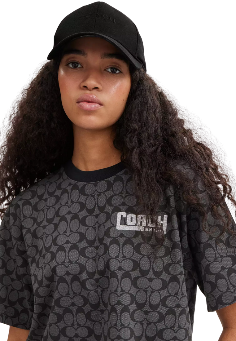 ( PREORDER ) Coach Embroidered Baseball Hat In Black CAA64