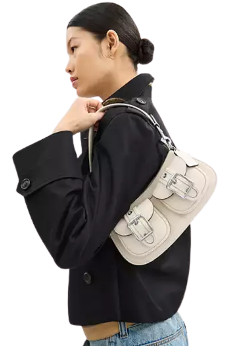 ( PREORDER ) Coach Ashton Shoulder Bag In Silver Chalk CM079