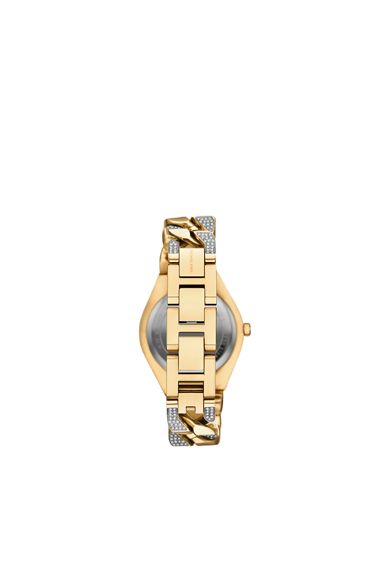 ( PREORDER ) Michael Kors Lennox Pave Gold-Tone Curb-Link Watch Watches In Gold MK7487