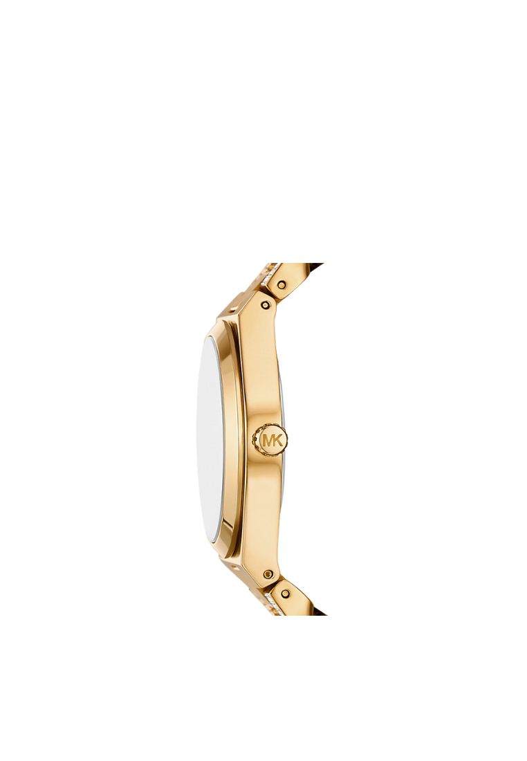 ( PREORDER ) Michael Kors Lennox Pave Gold-Tone Curb-Link Watch Watches In Gold MK7487