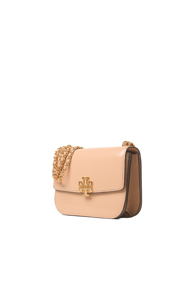 Tory Burch Britten Patent Adjustable Shoulder Bag In Devon Sand 146676