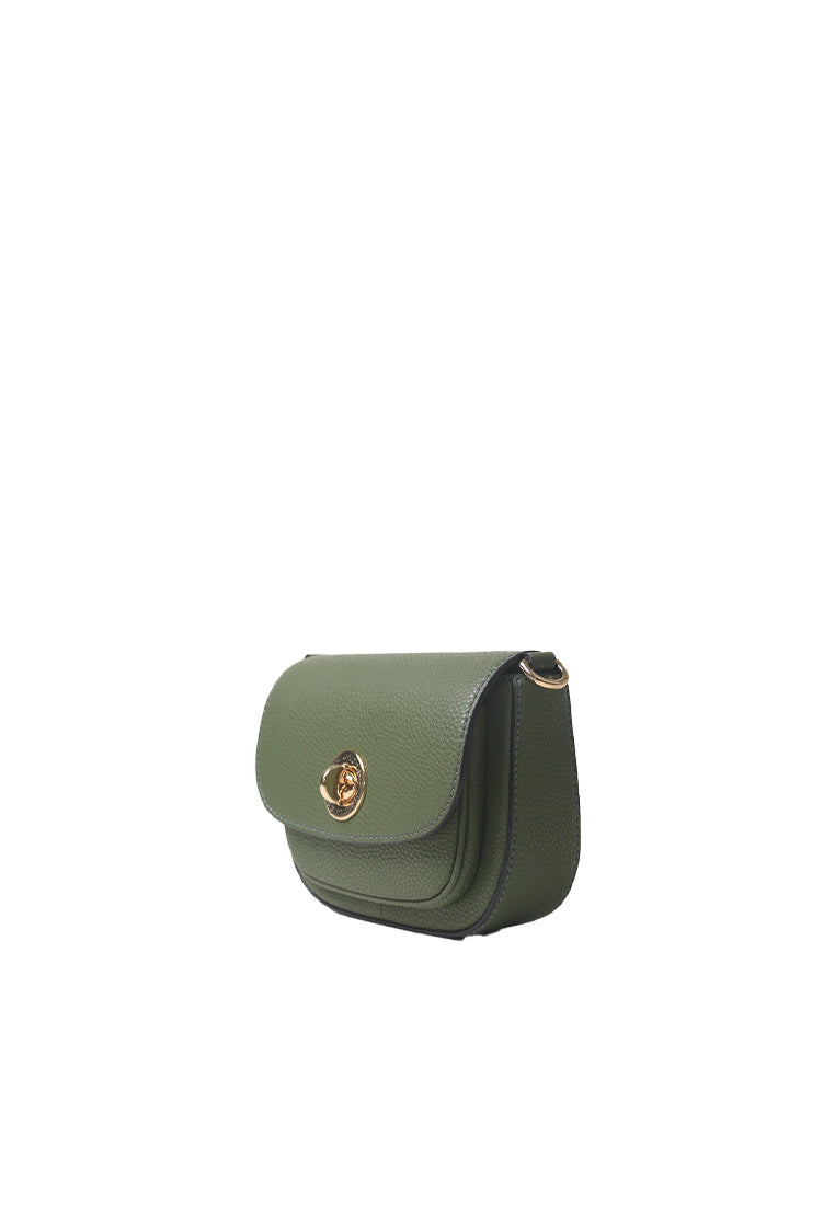 Marc Jacobs Turnlock Logo Mini Crossbody Bag In Bronze Green 4R3HMS002H02