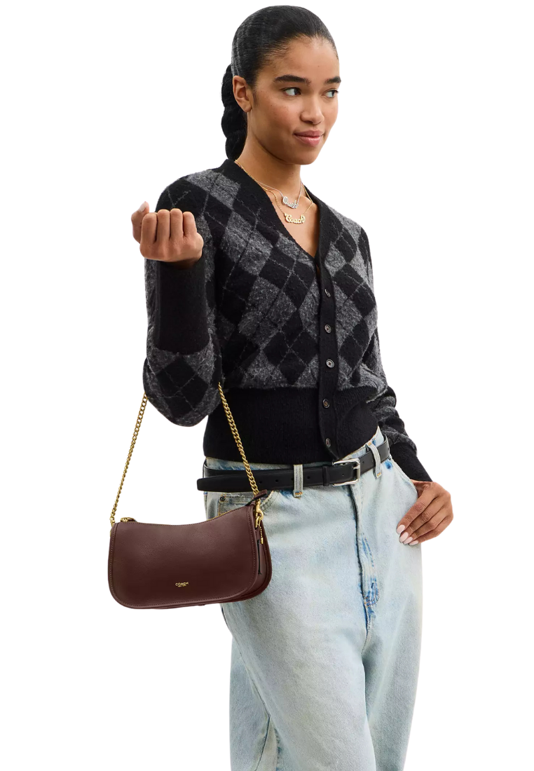 ( PREORDER ) Coach Waverly Shoulder Bag In Brass Maple CCC36