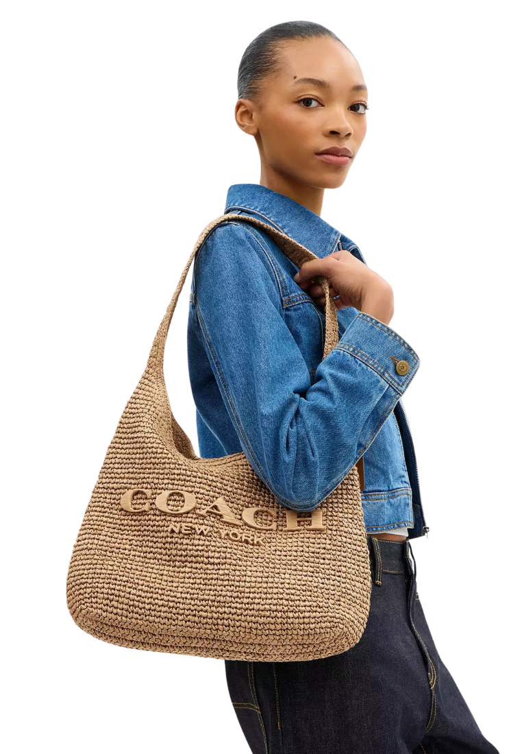 ( PREORDER ) Coach Brooklyn 34 Shoulder Bag In Brass Natural CDZ38