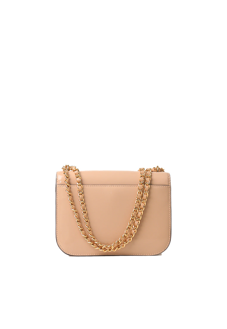 Tory Burch Britten Patent Adjustable Shoulder Bag In Devon Sand 146676